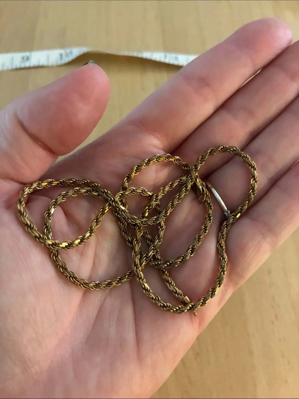 Jaxxon Men’s Chain Rope Necklace 925 Italy Gold Plated 22” * Broken Clasp